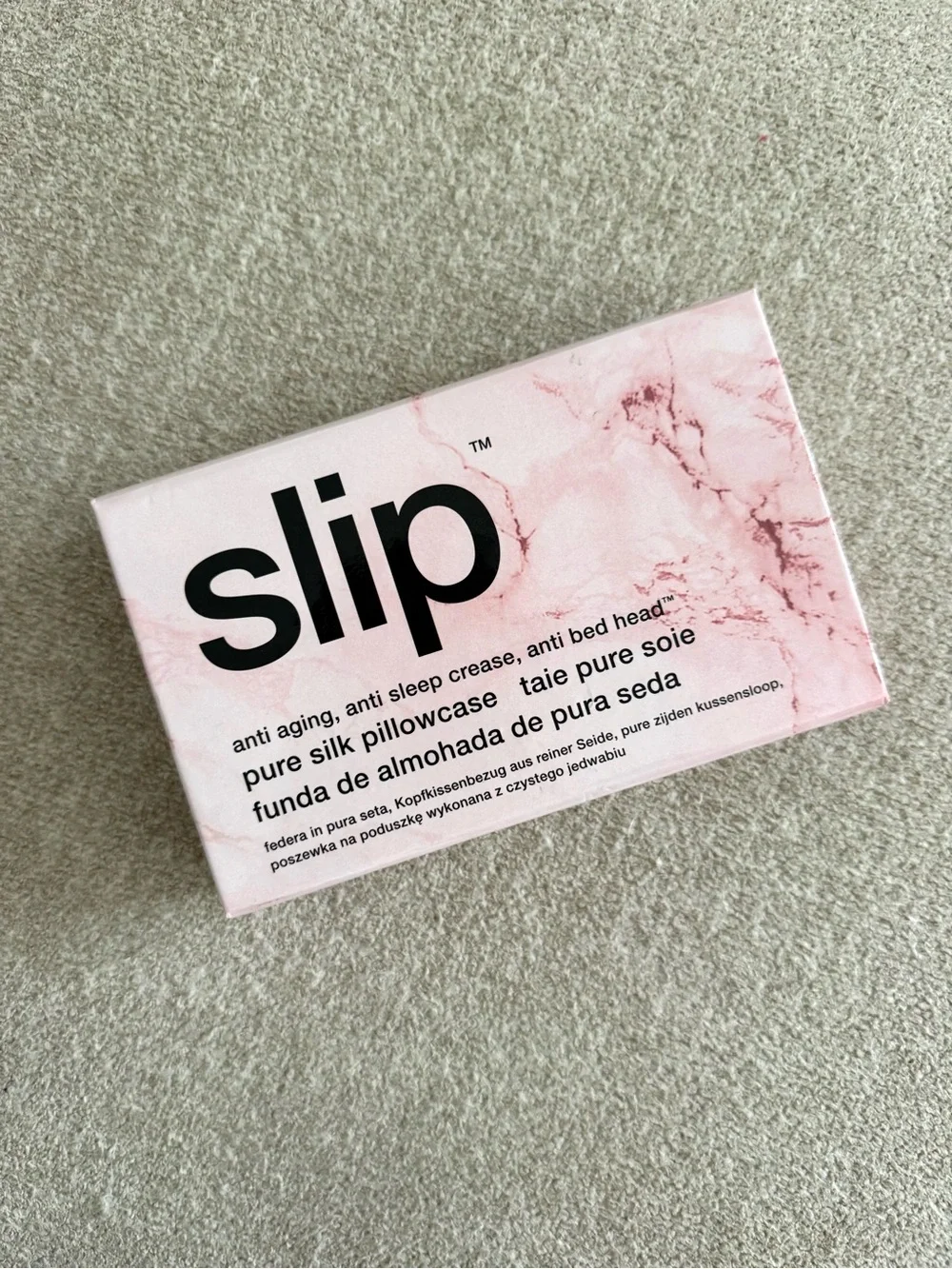 SLIP 100% Silk Pillowcase Pink Marble Anti-Aging NIB